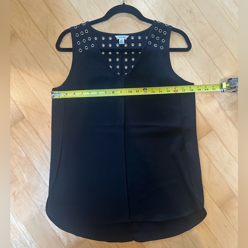 Calvin Klein Black Top with Silver Eyelets - Picture 3 of 5